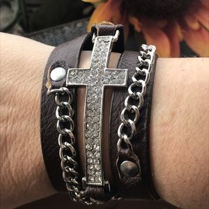 Leather Wrap, With Cross